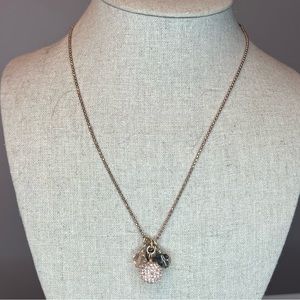 COPY - Hillberg & Berk Rose Gold Sparkle Ball Pendant Necklace EUC